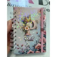 Caderno de Bolso Inicial coroa e nome  / caderno personalizado / caderninho bolso