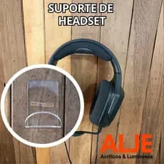 Suporte De Parede Fone Acrílico Headset Headphone Gamer Pc Rgb Fita Dupla Face