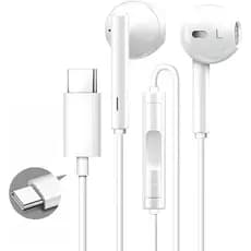 Fones de ouvido USB C com fio para iPhone 15/15 Pro/15 Pro Max, iPad Pro, fones de ouvido tipo C