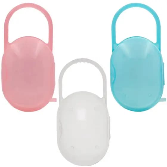 Buba, Porta-Chupetas Com Alça Azul / Rosa / Incolor