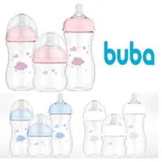 Kit 3 Mamadeiras Buba Anticólica Bico Pétala Silicone Macio Easy Flow Antivazamento 120 / 270 / 330 mL
