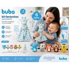 Kit Girafinha Divertida Infantil + Dedoches Sensorias Buba AZUL