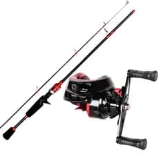 Carretilha De Pesca Anticabeleira e Vara Fibra Carbono Kit Pesca Traira Tucunare Pescaria