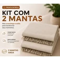 Kit c/2 Mantas Para Sofá e Cama grande 2,10x1,20 Decorativa Protetora Premium direto da fabrica