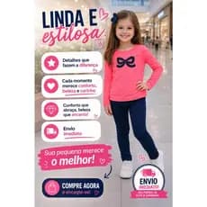 Conjunto Feminino Juvenil Manga comprida Inverno Roupa Menina Meia Estação tamanho 10 ao 16 COLEÇÃO 2026