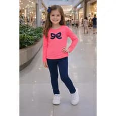 Blusa manga Comprida frio Conjuntos Juvenil Infantil Meia Estação Menina Tamanho 10 Ao 16 calça legging COLEÇÃO 2026