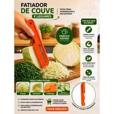 Novo Fatiador de Legumes Prático para Couve e Repolho Fininho fatia descasca legumes Pelasti