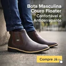 BOTA MASCULINA BOTINA CHELSEA COURO LEGITIMO SOLADO BORRACHA COSTURADO CONFORTO QUALIDADE DIA A DIA BASIC PROMOÇÃO