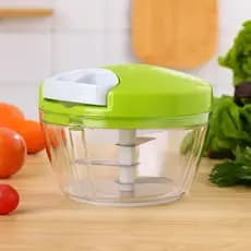 Processador manual de alimentos triturador com 3 laminas de aço de triturado manual de legumes e verduras cortador