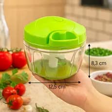 2 Processador manual de alimentos triturador com 3 laminas de aço de triturado manual de legumes e verduras cortador