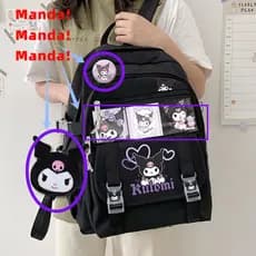Kuromi School Bag Influenciador de Mochila Influenciador de Nicho Alunos  Ensino Fundamental Meninas