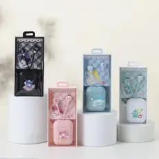 Fofo Kuromi Sanrio Fone de ouvido intra-auricular de alto valor XY93 Fone de ouvido com fio Kuromi Gift