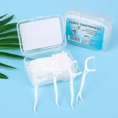 Kit 100 Pçs Fio Dental Palito Dental Portátil Limpeza Dentes Higiene Bucal Cuidados Orais