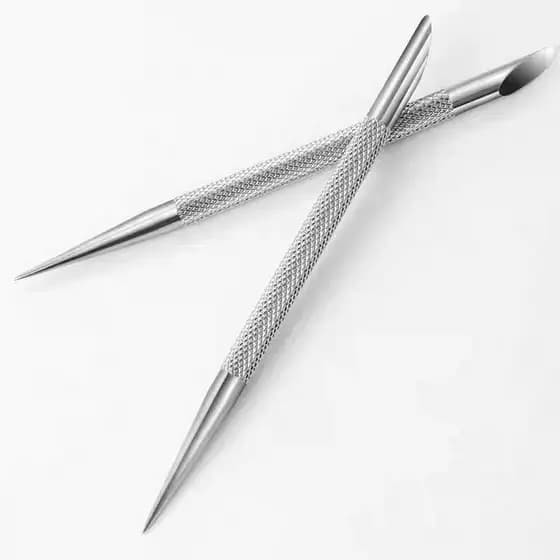 Removedor Cutícula Ponta Dupla Empurrador Aço Inoxidável Para Cuidados Manicure