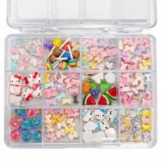 Kit Apliques Decorativos Kawaii para Unhas, Capinha de Celular e Artesanato DIY