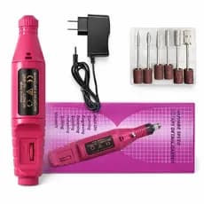 Kit Lixa Elétrica para Unhas Profissional com Brocas + Fonte Bivolt