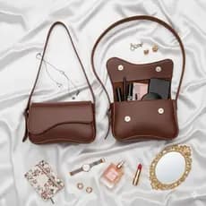 Bolsa Feminina Baguete De Ombro e Mão Alça Regulável Elegante Minimalista Luxo Couro Sintético