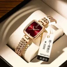 Poedagar Novo Relógio Feminino Com Pulseira De Aço Quadrada À Prova D'água Estilo Ultrafino De Bateria Fashion