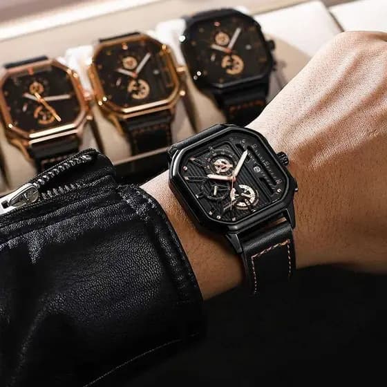 Poedagar Moda Novo Luminoso Multifuncional Relógio Masculino Bateria Suporta Calendário Cronômetro Cronometragem