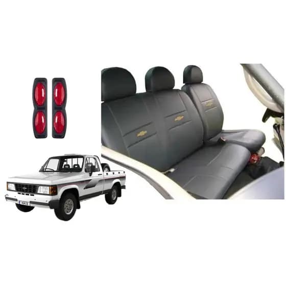 Capa para Banco Chevrolet D20 em Couro e Protetor Para As Portas- Encaixe Perfeito