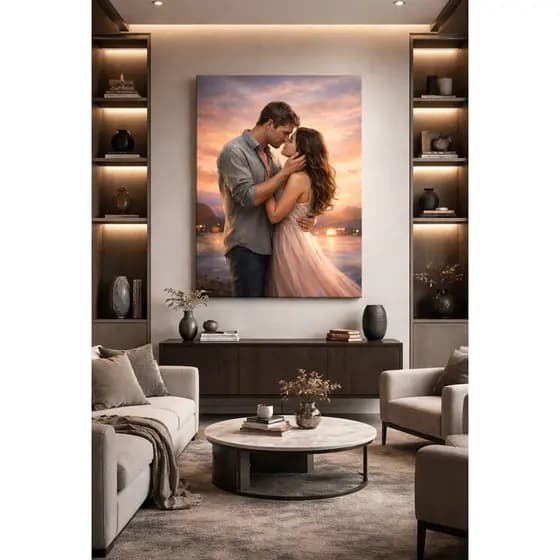 Quadro Decorativo Personalizado com Sua Foto Casal e  Família Decoração Parede