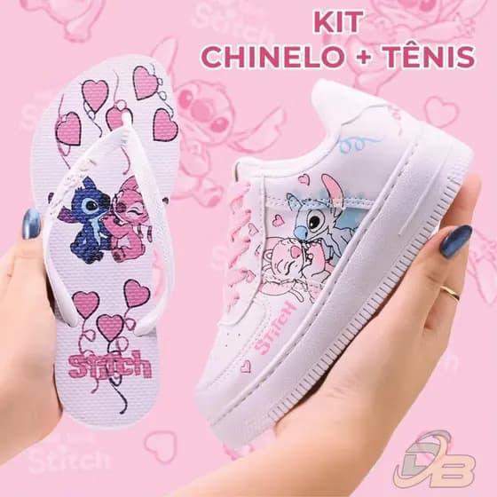 KIT Tênis+Chinelo Stitch Lançamento Menina Femenino Promoção
