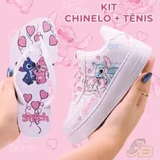 KIT Tênis+Chinelo Stitch Lançamento Menina Femenino Promoção