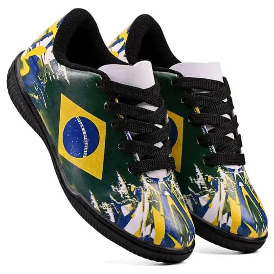 Chuteira Futsal Brasil Lançamento Infantil 26ao33 Copa do mundo