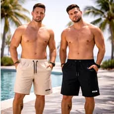 Kit 2 Bermudas Tactel com Elastano RUN Original Masculina Plus Size M ao G3 Praia Casual Academia