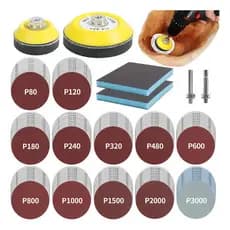 Conjunto 120 Pcs Disco De Lixa De 3 Polegadas Com Almofadas