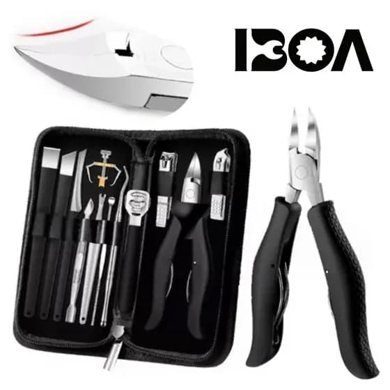 Kit Alicate Inox De Cortar Unhas E Desencravar Profissional