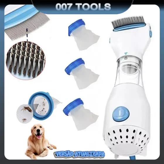 Pente Elétrico Para Cães E Gatos Para Repelir Carrapatos E Pulgas