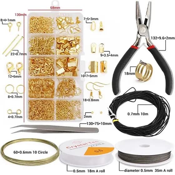 Kit 897 Pcs Bijuterias Para Fazer Jóia Diy Com Alicate Pinça