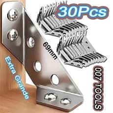 Kit 30 Conector Canto Aço Inoxidável Para Móveis Univers