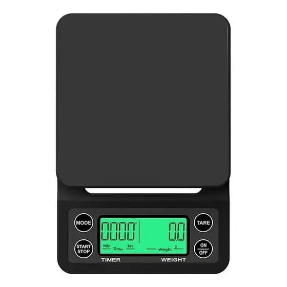 Balança De Café De Alta Precisão De 0,1g Com Display Digital LCD Balança De Cozinha De 5kg Com Temporizador