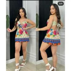 Macaquinho Short Saia feminino