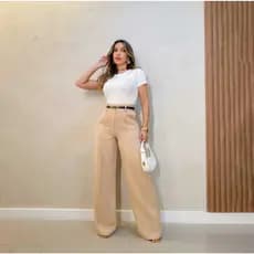 CALÇA PANTALONA ALFAIATARIA PREMIUM COM BOLSO PROMOÇÃO COM CINTO