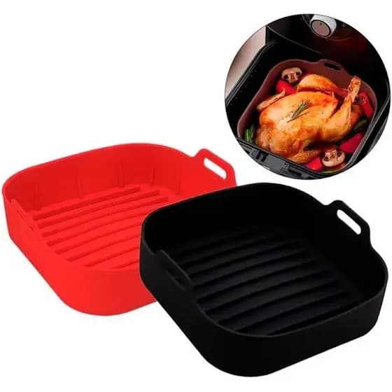 Forma Quadrada 15cm Silicone Assadeira Air Fryer Forma Protetora  Micro-ondas, Assadeiras Elétrica
