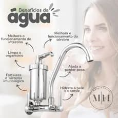 Torneira Cozinha Com Filtro Parede Abs Cromado 1/4 De Volta