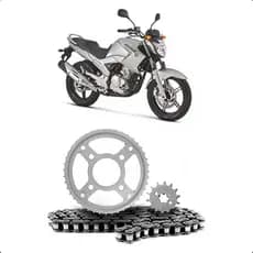 Kit Relação Transmissão Yamaha Fazer 250 Ys 2005 a 2017 Transmissão Com Retentor Prateado