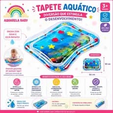 Tapete Infantil Bebê Inflável Água  Menino e Menina Atividades Sensorial Baby