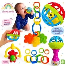 Mordedor para Bebe Sensorial Macio com Chocalho