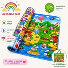 Tapete de Atividade Dupla Face 120x180 e Tapete G 2,00 X 1,80M X 0,5MM Infantil Emborrachado Educativo Bebê Crianças