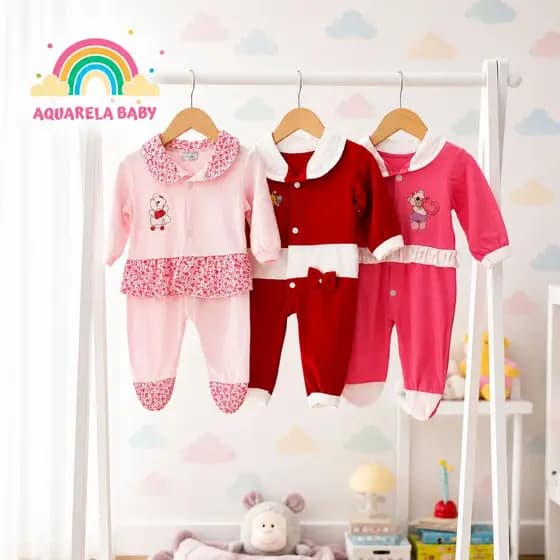 Kit Sortido 03 Peças de Roupas Infantil Menina - Promoção - Kit com 3 Macacão Roupa Infantil Menina Envio Imediato