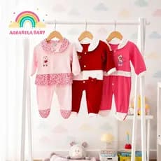 Kit Sortido 03 Peças de Roupas Infantil Menina - Promoção - Kit com 3 Macacão Roupa Infantil Menina