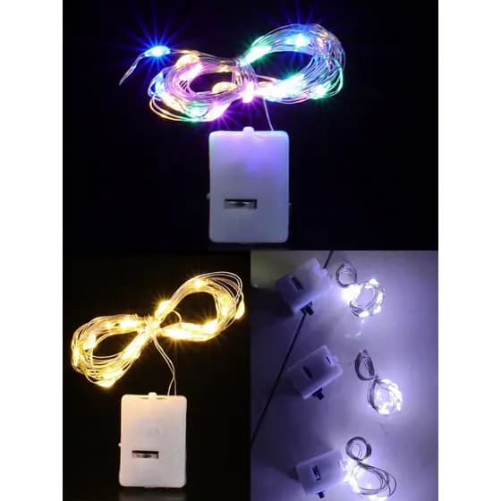 2,5,10 Fios De Led Bateria Fada Para Decoração de 2m