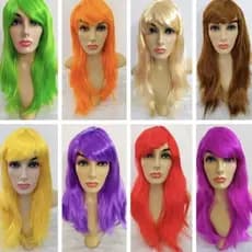 Peruca Longa Liso Varias Cores Fantasia Carnaval Festa decoração
