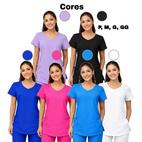 Scrubs Blusa Bata Enfermagem Medicina Cuidadora Uniforme Pijama