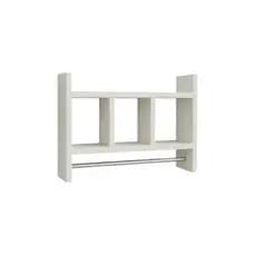 Nicho Porta Toalha e Papel 100% MDF Branco 15mm Tubo Metal Montado Estiloso