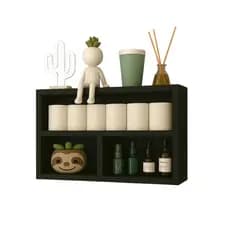 Nicho com Prateleiras Preto Fosco para Decoração e Organização MDF Banheiro Casa